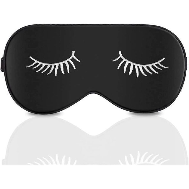 Antifaz para dormir (2 unidades), antifaz para dormir con venda para los ojos, antifaz de seda con correa ajustable, bloquea la luz al 100 %.