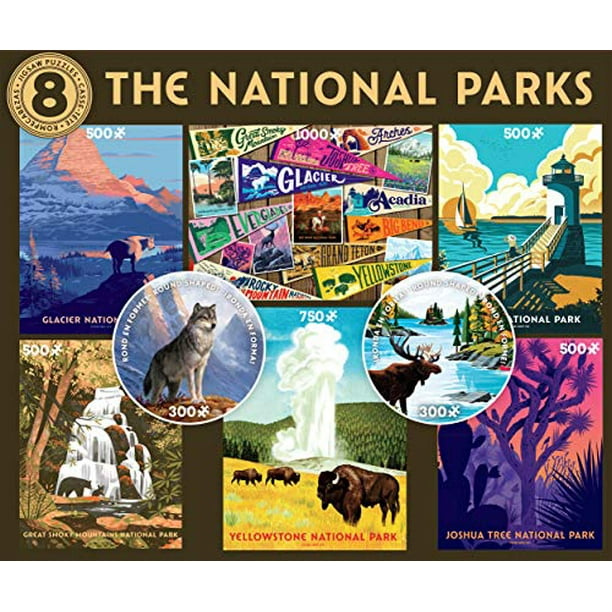 Ceaco National Parks 8 in 1 Multipack Jigsaw Puzzle Bundle Set (2