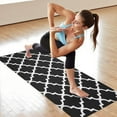 thumbnail image 6 of Black and White Geometric Lattice Pattern Hot Yoga Mat Towel Non Slip for Hot Yoga - Quick-Drying Yoga Mat Cover with 4 Corner Pockets with Travel Bag - Hot Yoga Towel Non Slip 74"x26", 6 of 6