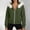 Army Green, variant on Women's Faux Fur Trim Hooded Zip Up Jacket Cropped Long Sleeve Soft Fleece Hoodie Coat Casual Lightweight Outerwear Gray S
