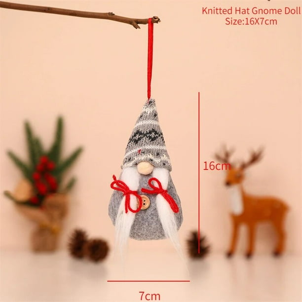 Muñeco sin rostro de punto de Gnomo de Navidad, muñeco hecho a mano, decoración de elfo de Navidad sueco, regalos de Año Nuevo, decoración de Navidad para el hogar
