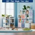 thumbnail image 2 of Book Shelf, 18 Cube Storage Organizer, DIY Bookcase, Metal Cube Bookshelf, Tall Book case for Bedroom, Living Room, Office, Closet Storage Organizer, Black Cubicle Storage Rack-White, 2 of 14