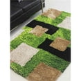 thumbnail image 1 of 10 x 14 ft. Hand Tufted Shag Polyester Geometric Rectangle Area Rug, Green & Beige, 1 of 1
