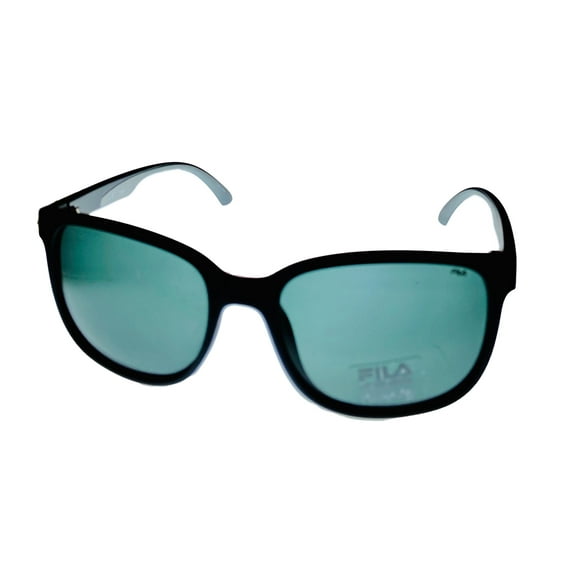 Fila Matte Plastic, Polarized Lens Men's Rectangle Sunglasses, Black