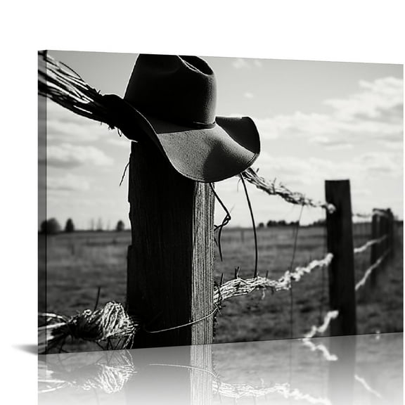 JRXY  Black and White Western Decor Cowboy Wall Art for Men's Bedroom Office Canvas Printed Poster Home Decoration Artwork Canvas Set of 3 Ready to Hang 20x16in