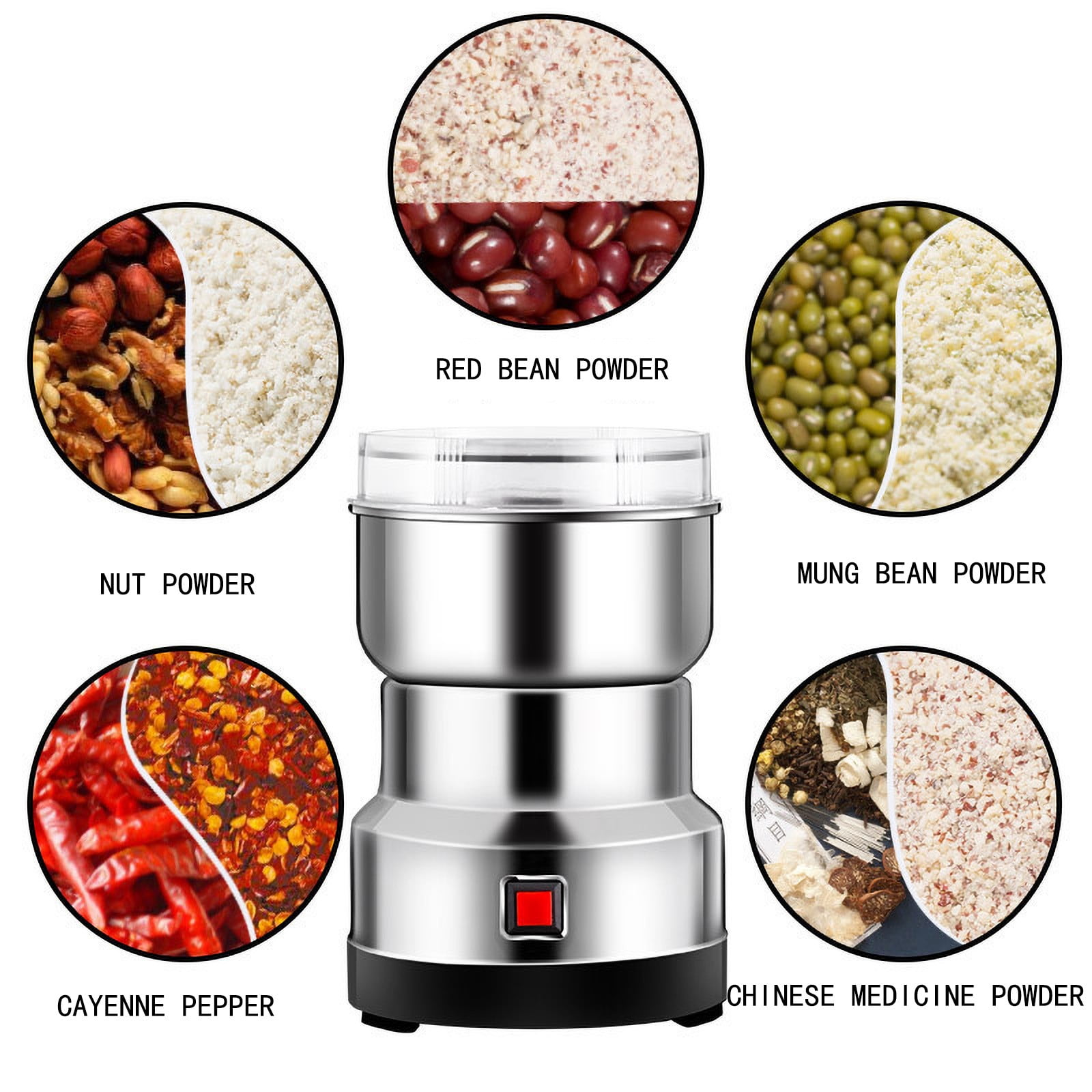 1Pc Small Ultrafine Stainless Steel Grinder Grains Beans Mill Clearance! 200W Electric Multifunction Food Grinder Milling Machine Grinder