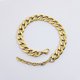 thumbnail image 2 of Pulsera unisex con cadena Fígaro de acero inoxidable chapada en oro F de 18 quilates, 2 of 2