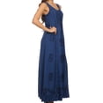 thumbnail image 4 of Sakkas Stella Long Tank Top Adjustable Caftan Corset Dress With Embroidery - Navy - S/m, 4 of 4
