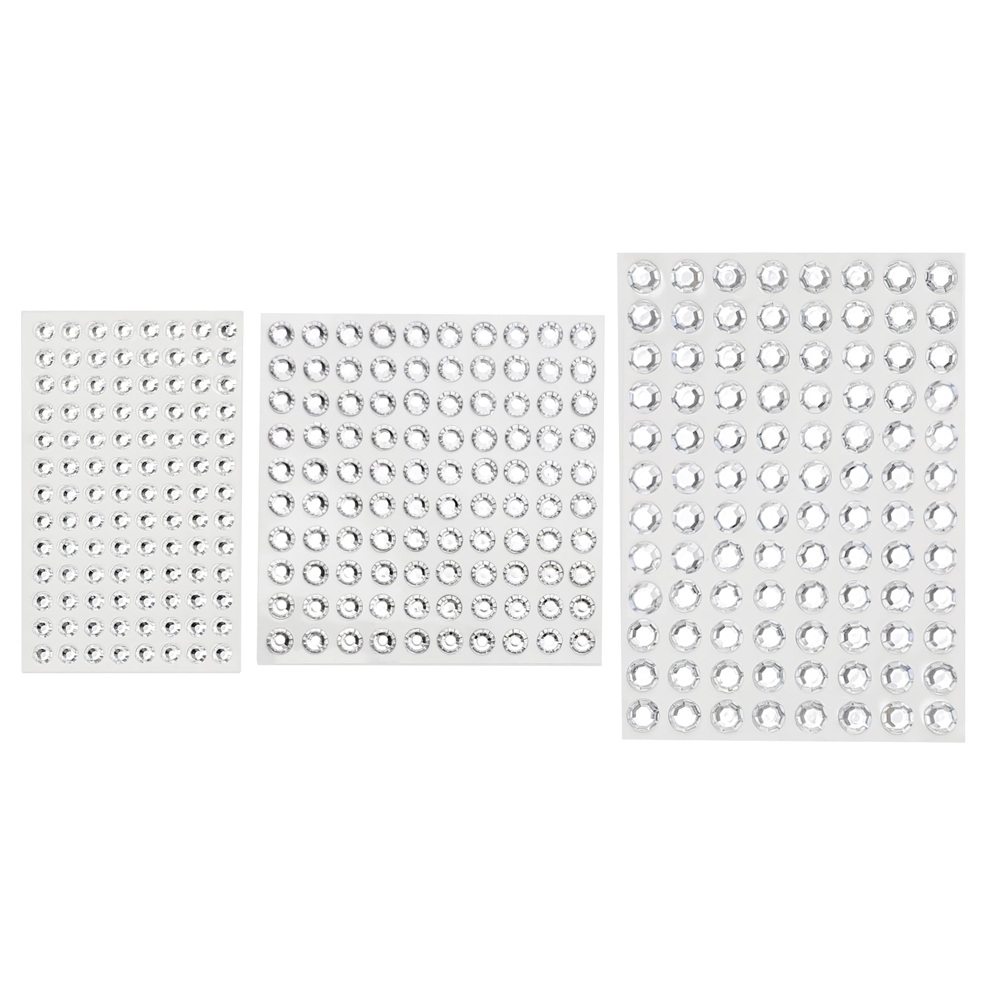 ArtSkills Adhesive Gem Stickers for Crafts, Assorted, Clear Plastic Crystal Rhinestones, 300 Count