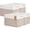 White&Brown, variant on Natubeau 4 Pack Woven Storage Basket for Shelves, 13"x9"x8" Cotton Rope Woven Baskets for Organizing, Square Storage Bins with Handle, Brown & White