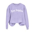 thumbnail image 3 of Ounisa Fall Winter Women's Letter Printed Graphic Crewneck Sweatshirts Casual Loose Long Sleeve Pullover Tops, 3 of 3
