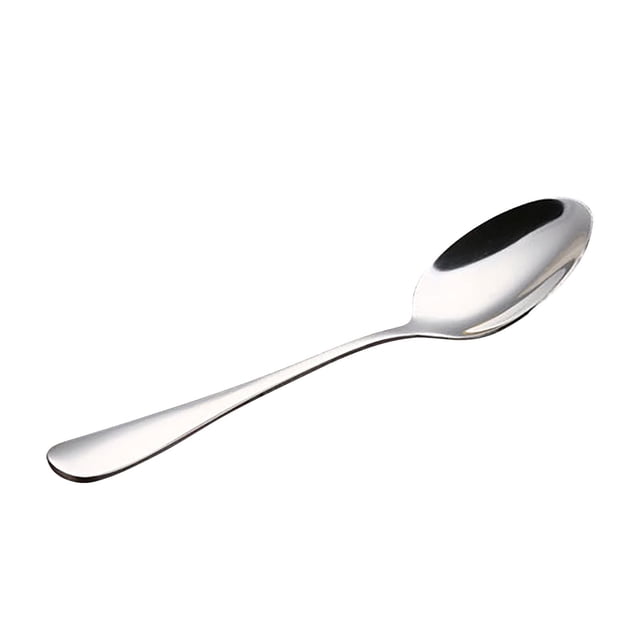 UNLLLL 1010 Cuchara de acero inoxidable con mango para vajilla, cuchara de café, tenedor de fruta, suministros de hotel, cuchara redonda, cuchara de comedor, cuchara para niños, para comida, postres,