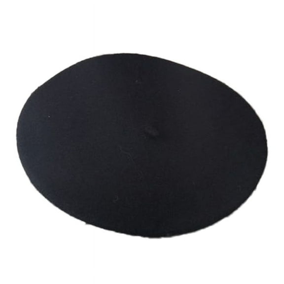 Ruanlalo Women Fashion Beret Baggy Faux Wool Warm Winter Beanie Artist Hat Solid Color Cap Black