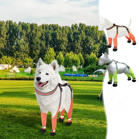 Rojia Waterproof Non-slip Dog Shoes  Dog Paw Protectors Shoes with Suspenders  Reflective Dog Boots  Adjustable Dog Rain Booties for Rainy and Snowy Day