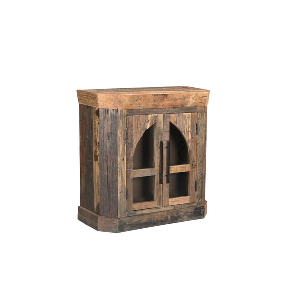 Taran Designs Milton 2-door Solid Wood Accent Cabinet in Dark Brown