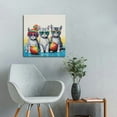 thumbnail image 2 of BCIIG Cute Cat Canvas Wall Art: Framed Cat Pictures Small Funny Kitty-Cat Babies Painting for Girl's Bedroom Bathroom Ready to Hang (16"x16"x1Panel), 2 of 4