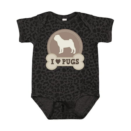 

Inktastic Pug Dog - I Love Pugs Boys or Girls Baby Bodysuit