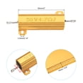 thumbnail image 2 of 50W 4.7 Ohm Aluminum Shell Resistor, 6Pcs Aluminum Housing Resistor, 5% Tolerance Wirewound Resistors Screw Tap Chassis Mounted, Golden, 2 of 6