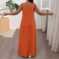 thumbnail image 5 of NTACZA Maxi Spring Dresses for Women Shift Solid Plus Size Crew Neck Loose for Beach Red, 5 of 6