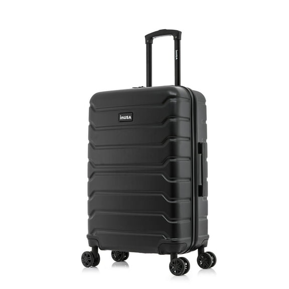 InUSA Trend 24" Hardside Lightweight Luggage with Spinner Wheels, Handle, and Trolley, Black
