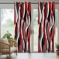 thumbnail image 3 of Outdoor Curtains for Patio Waterproof, Red Stripe Windproof Pravicy Outside Porch Blackout Curtain, Grey White Ombre Geometric Modern Abstract Sun Blocking Curtains for Cabana 2 Panels 54"x95", 3 of 9