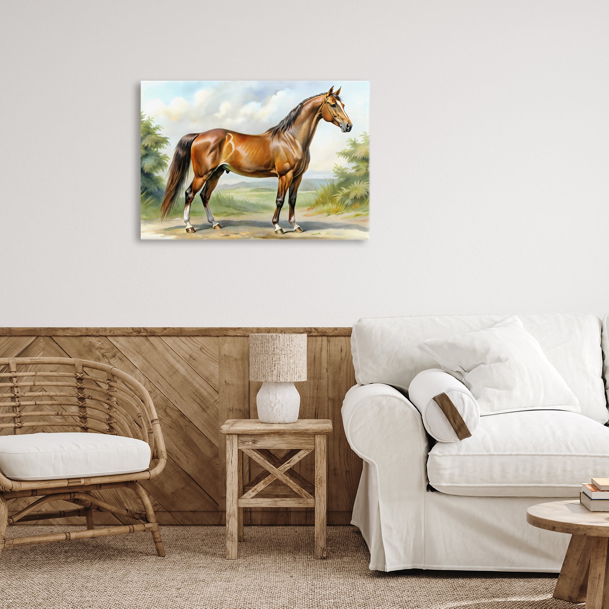 Stupell Industries Majestic Horse in Pastoral Landscape Canvas Wall Art, design by Creative Studio