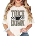 thumbnail image 2 of Camo Touchdown Football Shirt for Men Women & Teens Game Day Checkered Tailgate Graphic Tee Ivory Shirt 2XL, 2 of 7