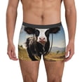 thumbnail image 1 of Fotbe Cute Prairie Cow Calzoncillos Tipo Boxer con Bolsa de Soporte Total para Hombre, X-Temp Fresco, Transpirable y de Secado Rápido-Small, 1 of 5