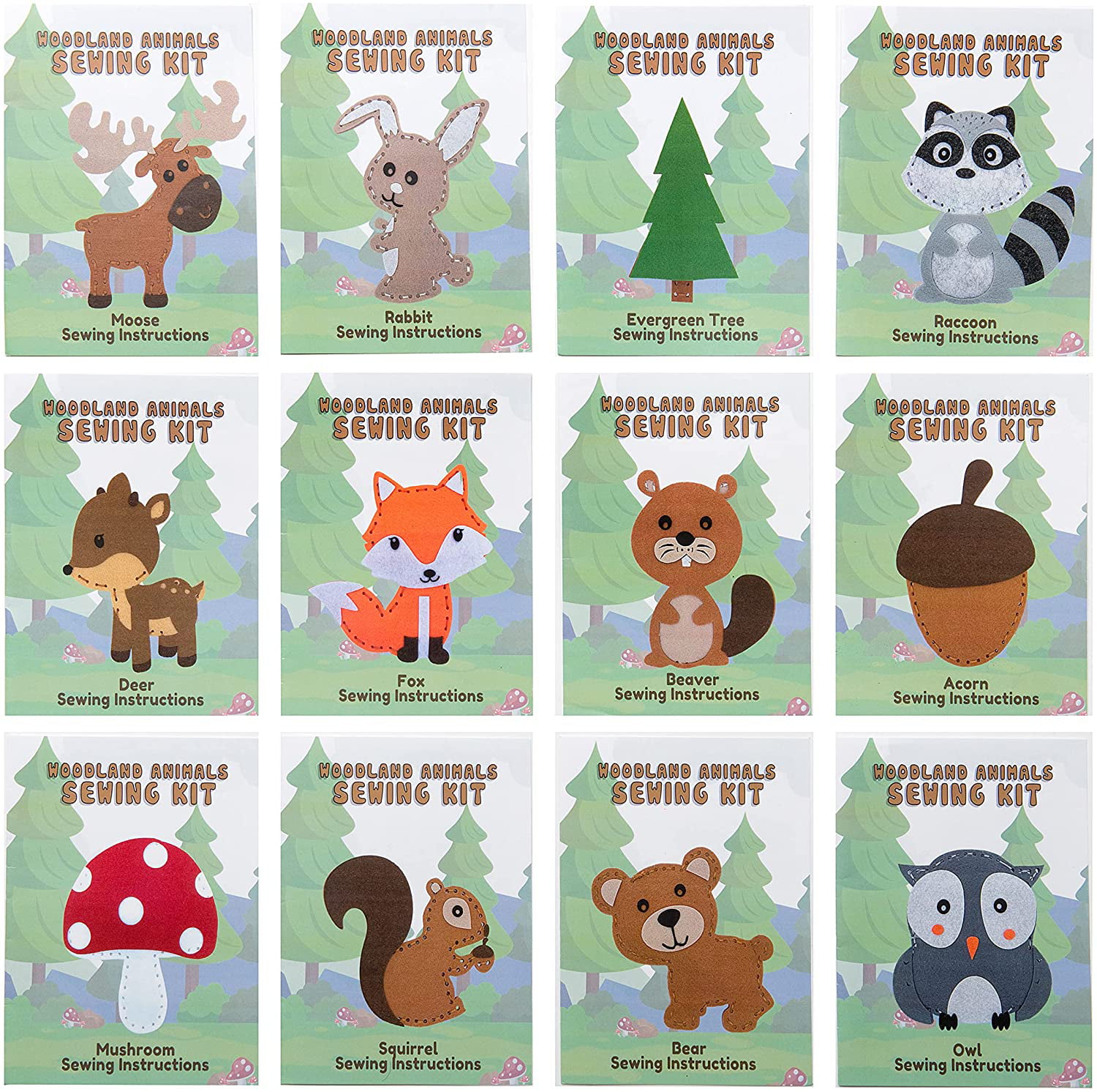 Great Choice Products Sewing Kit For Kids - Woodland Animals Kids Sewing Kit  - Make Your Own Stuffed