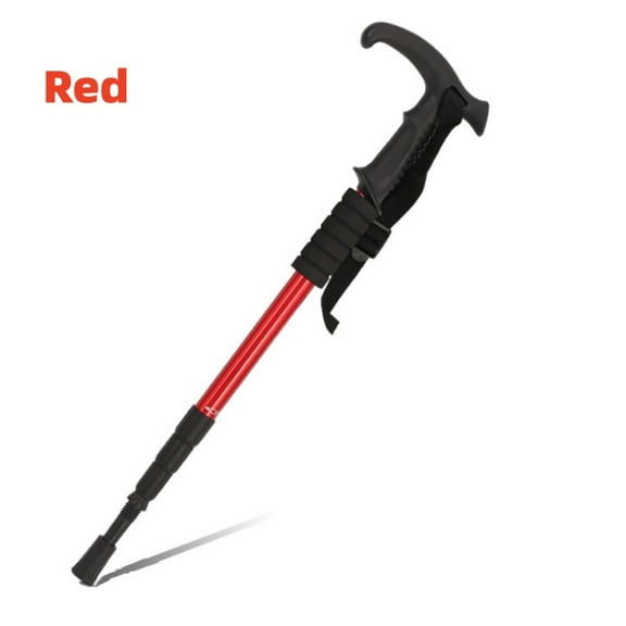 NNYYS Hiking Alpenstock Walking Poles Outdoor Folding Adjustable Trekking Poles Telescopic Walking Sticks Anti Shock Hiking Stick,Red
