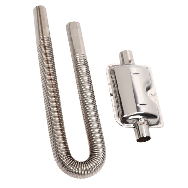 Tubo de escape del calentador de aire de estacionamiento con silenciador Manguera de ventilación de gas diésel para tanque de combustible de acero inoxidable 2,5 cm de diámetro interior 60 cm
