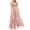 Pink, variant on Fsqjgq Summer Dresses 2024 Women Sleeveless Long Evening Dress Wedding Guest Formal Occasion Dresses with Belts Split Ruffles Party Dress Pink L