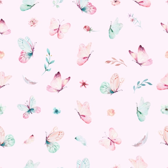 MuralsPrint Watercolor Summer Butterflies Removable Wallpaper - 10'ft H x 24''inch W