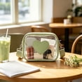 thumbnail image 4 of SLYNSHome Transparent Crossbody Bag,Heart Decor PVC Adjustable Strap Fashion Shoulder Purse,Green Lightweight Clear Mini Handbag For Daily Outdoor Use, 4 of 6