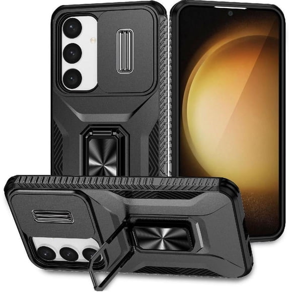 Funda para GANGXUN Samsung Galaxy S24 - Soporte metálico, Función magnética, Negro