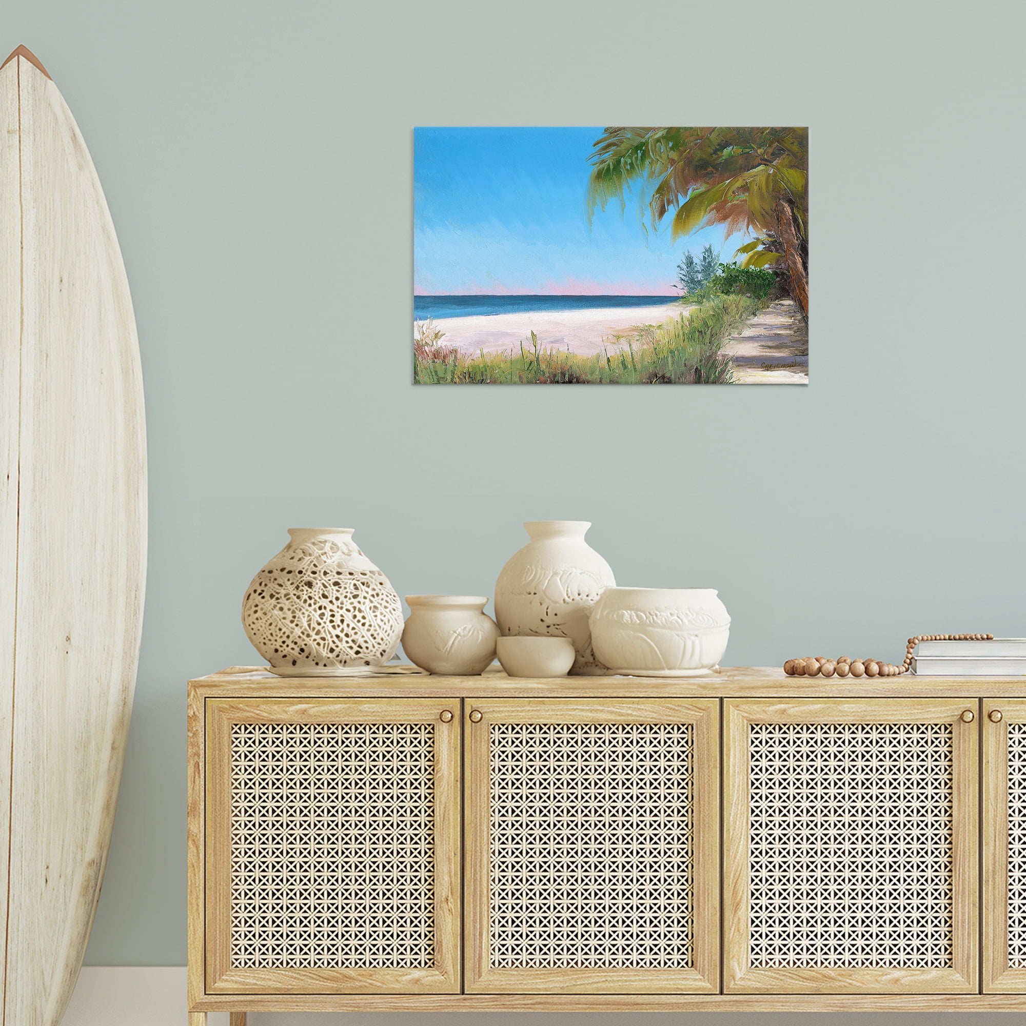 Stupell Industries Tropical Shady Path Landscape & Nature Painting Wrapped Canvas Art Print Wall Art, 30 x 20