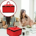 thumbnail image 4 of Commercial Insulated Pizza Delivery Bag - Extra Large 17"x17"x9.5" Food Warmer Carrier, Thermal Hot/Cold Delivery Bag for Pizzas, Catering & Groceries - Heavy-Duty Red Insulated Tote, 4 of 9