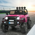 thumbnail image 3 of Topbuy Pink 12 V Electric Truck Powered Ride-On with 2.4GHz Remote Control and Retractable Handle, 3 of 5