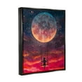 thumbnail image 3 of Stupell Industries Person Swinging From Moon Nature Painting Black Floater Framed Art Print Wall Art, 17 x 21, 3 of 9