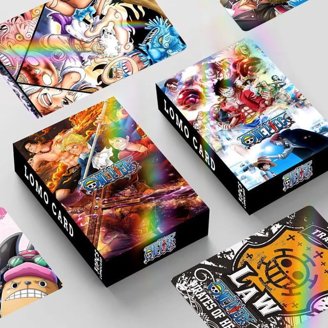 30 tarjetas pequeñas cortadas con láser con temática de anime, One Piece - 1