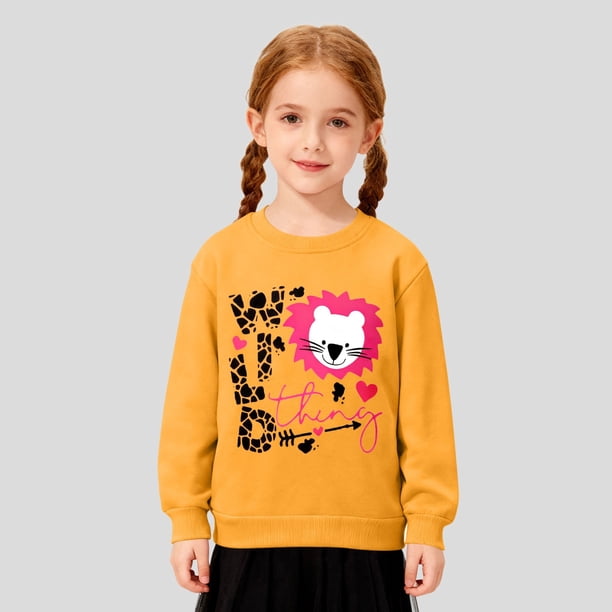 Blusas y camisas de cuello redondo y manga larga Zhongda Top de terciopelo de manga larga con cuello redondo estampado para niños Sudadera con capucha casual y cómoda para niños Sudadera con capucha B