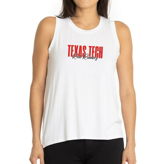 Women's White Texas Tech Red Raiders A-Line Hannah High Neck Tank Top