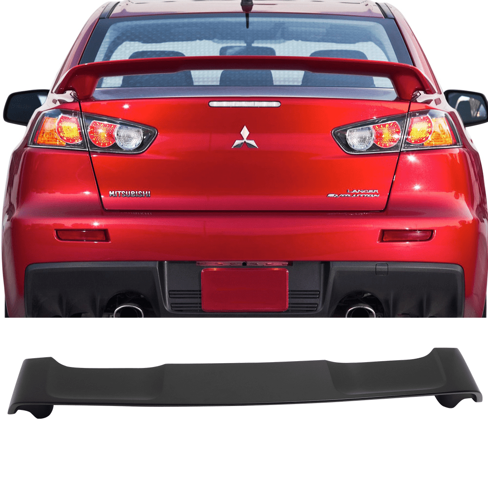 Ikon Motorsports Compatible with 08-17 Mitsubishi Lancer OE Factory Style  Rear Trunk Spoiler Wing Unpainted - ABS 2008 2009 2010 2011 2012 2013 2014  2015 2016 2017 