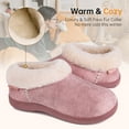 thumbnail image 4 of Women's Micro Suede Cozy Memory Foam Winter Slippers with Fuzzy Faux Fur Collar and Indoor Outdoor Rubber Sole, 4 of 7