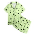 thumbnail image 2 of Gubotare Pajamas for Girls Plaid Pajamas for Girls Button Short Sleeve Printed Sleepwear Summer Sleepwear Sets (Light Green,Size 12-13 Years), 2 of 5