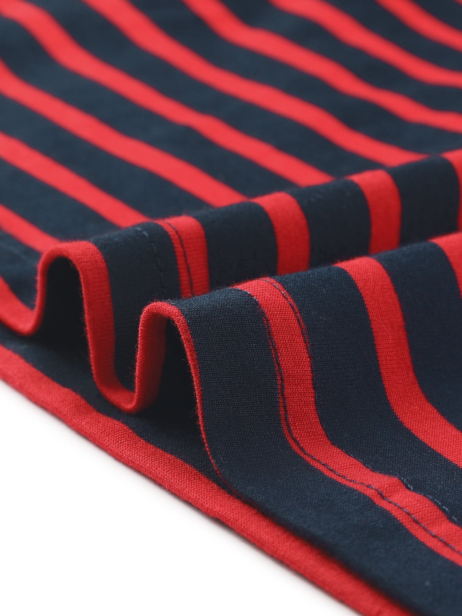 DARING DIVA Women's Color Block Striped Knit Top Long Sleeves T-Shirt M Navy Blue Red
