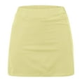 thumbnail image 3 of uublik Girls's Skirt Yellow Tennis Skirts Golf Skort Athletic Dance Running School Sport Skirts with Shorts Size 2T-12, 3 of 5