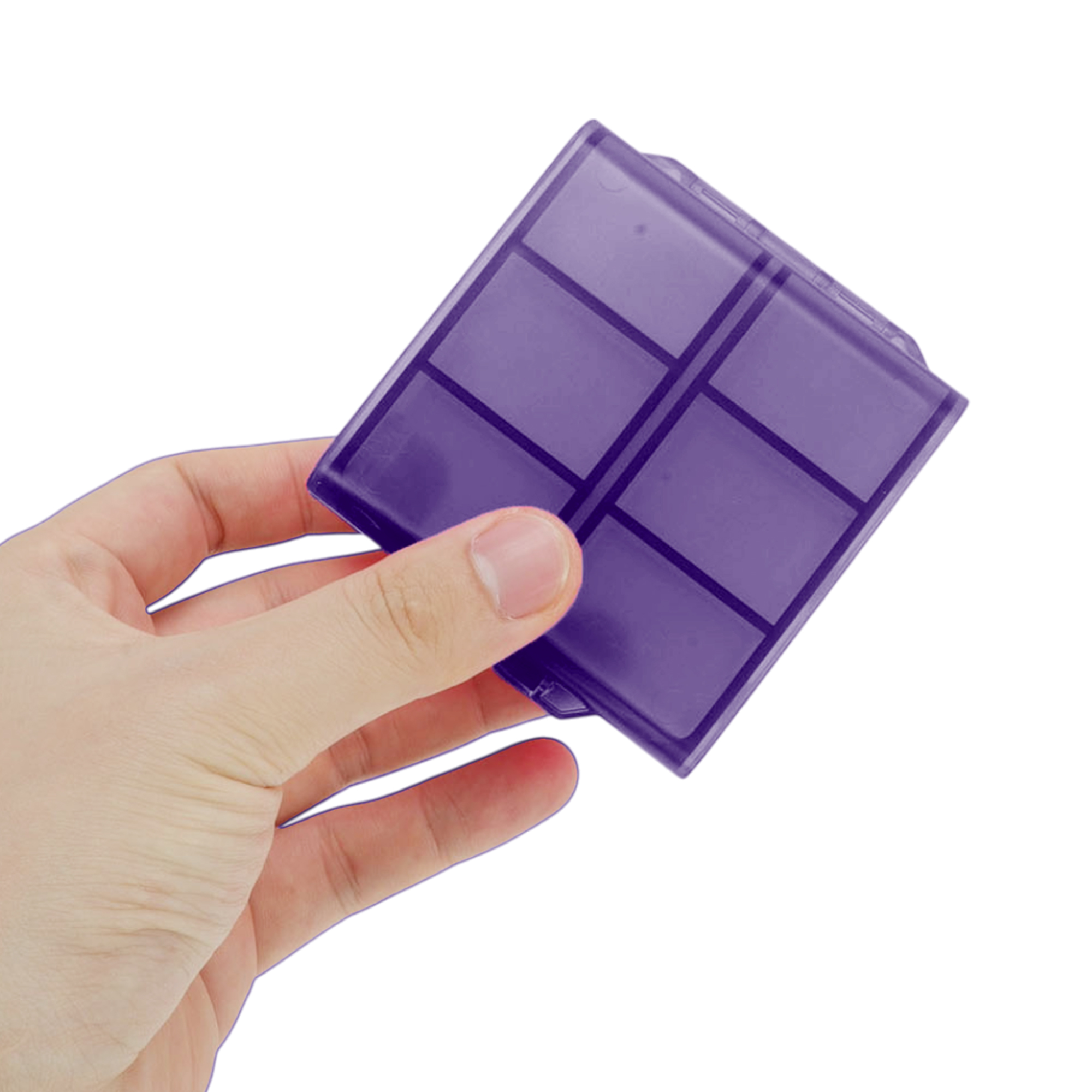 Unique Bargains 12 Grid Portbale Durable Design Pill Case 1 Pc Matt Purple