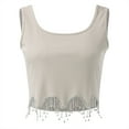 thumbnail image 4 of Sngxgn Women's Slim-Fit Knit V-Neck Layering Cami(Beige,S), 4 of 9