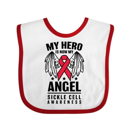 

Inktastic Sickle Cell Awareness My Hero is Now My Angel Gift Baby Boy or Baby Girl Bib